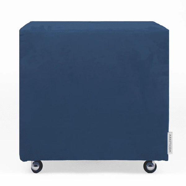 UILLS 55, Pouf Footrest with Wheels in Microfiber 55x55 h42