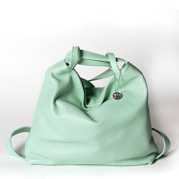 VENICE - Mint Dollar Leather Backpack/Bag