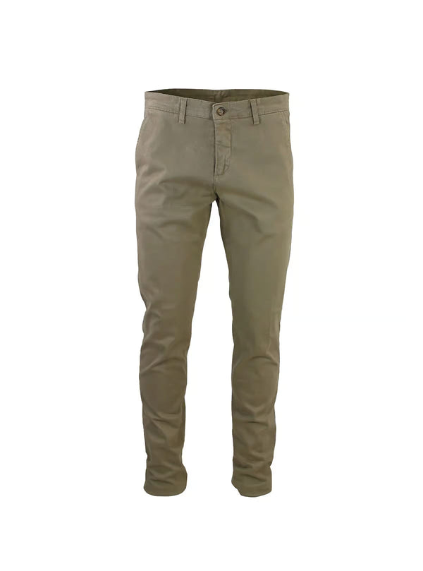 COTTON GABARDINE CHINO TROUSERS