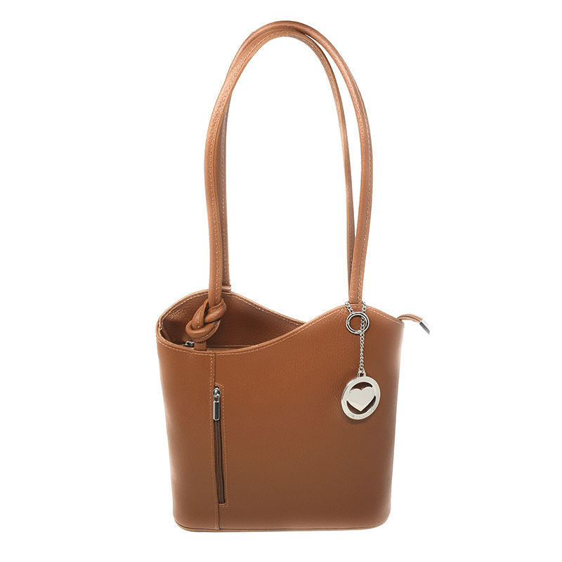 Women's Ostrich Print Leather Shoulder Bag - Cancun 3005. 