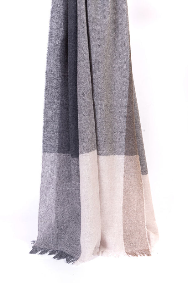 Beige pure wool scarf