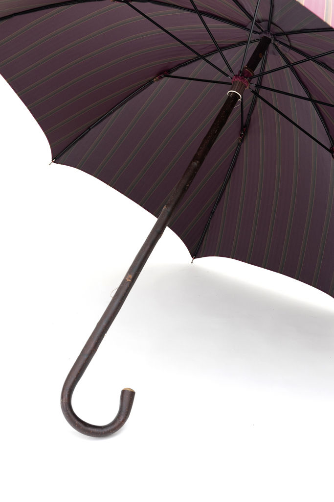 Mario Talarico purple striped chestnut wood umbrella