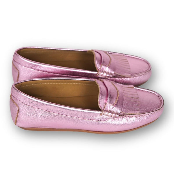 MastroDomenico Women's Handmade Moccasins - Pink Tourmaline