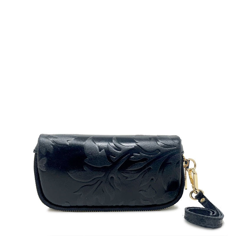 Large wallet in Floral print leather with double zip - 80071. 