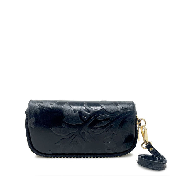 Large wallet in Floral print leather with double zip - 80071. 