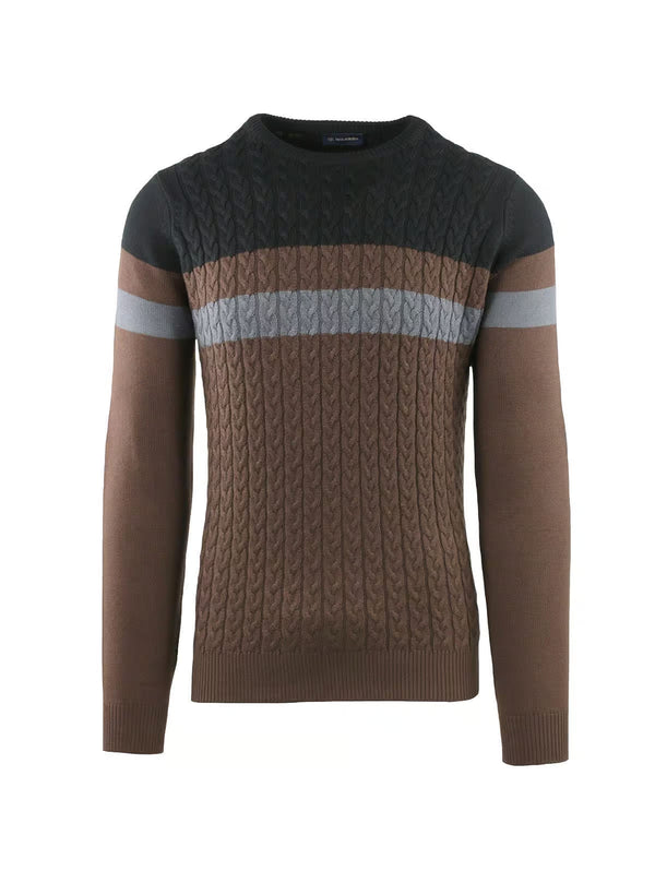 BRAIDS AND STRIPES CREW NECK