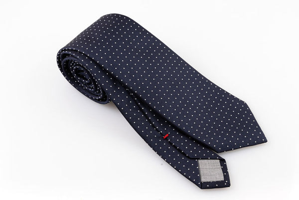 Midnight blue polka dot tie 