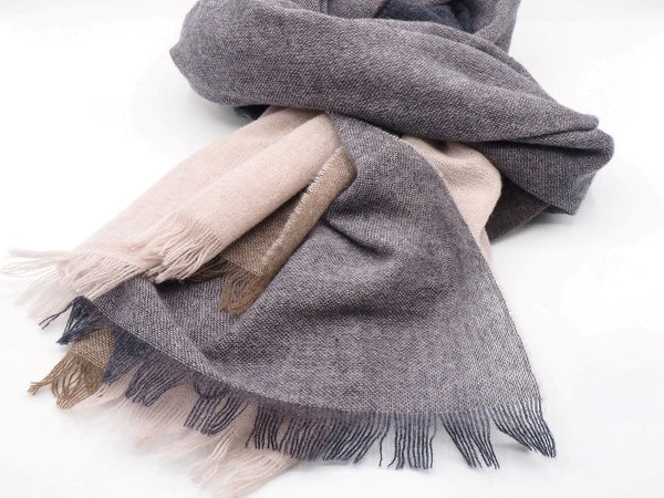 Beige pure wool scarf