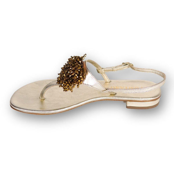 MastroDomenico Women's Handcrafted Sandals - Aurum