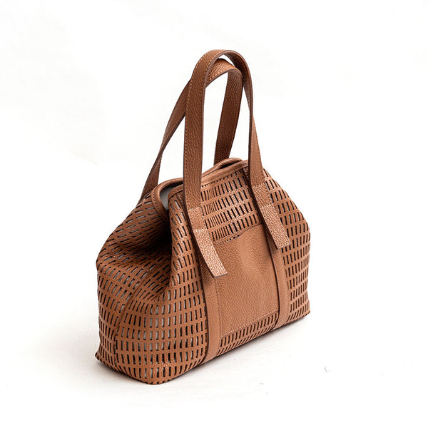 MIAMI SMALL - Borsa in pelle forata cuoio