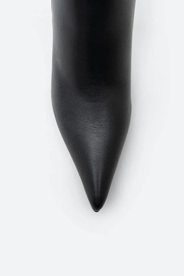 Miranda Ankle Boots in Black Synthetic Leather with Rhinestones