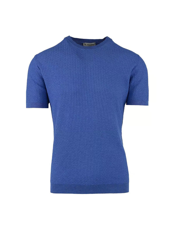 CREW NECK HALF SLEEVE WORKED WITH STACKED RIB