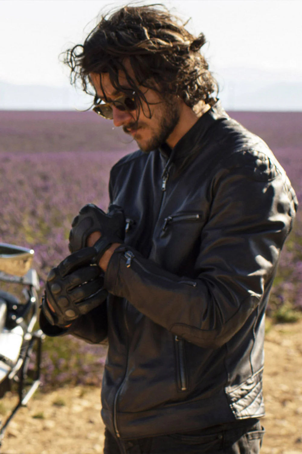 Michele Leather Jacket with Stitching