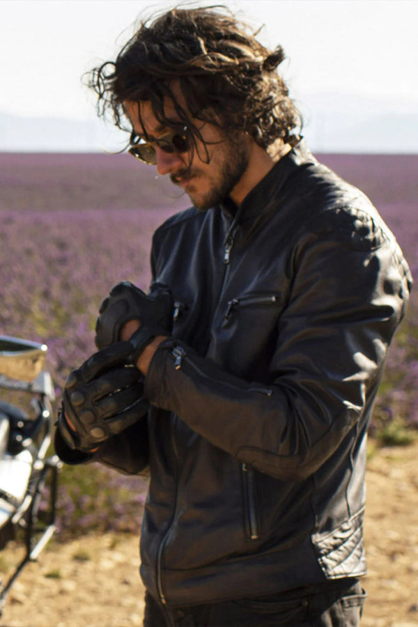 Michele Leather Jacket with Stitching