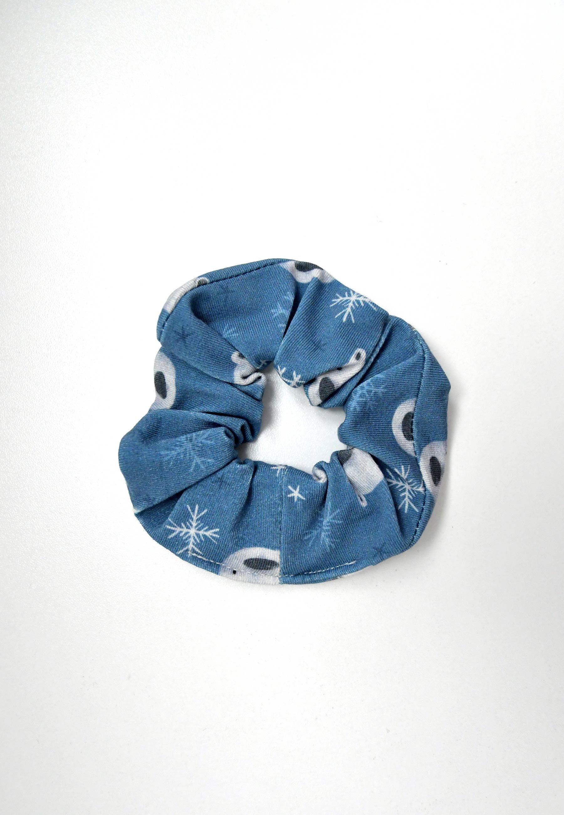 Chouchou (scrunchie) in bamboo - Polar bear - Blue balloon