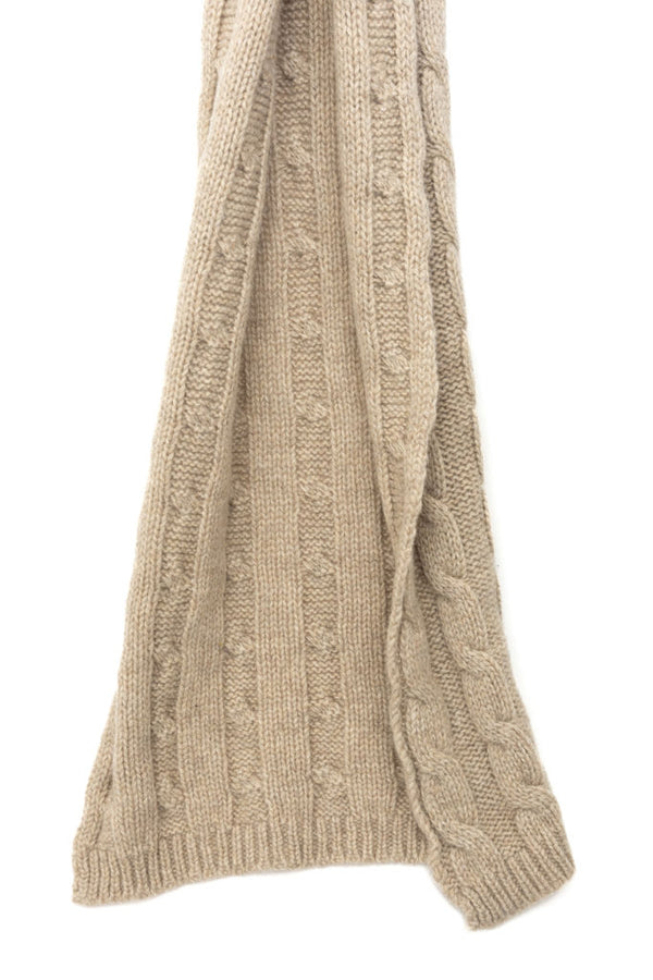 Beige pure cashmere scarf
