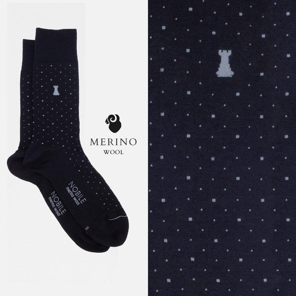 Soft Polka Dots - Box of 6 short socks in Merino wool with polka dots