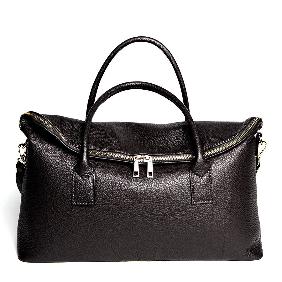 LUX - Black Dollar Leather Shopping Bag