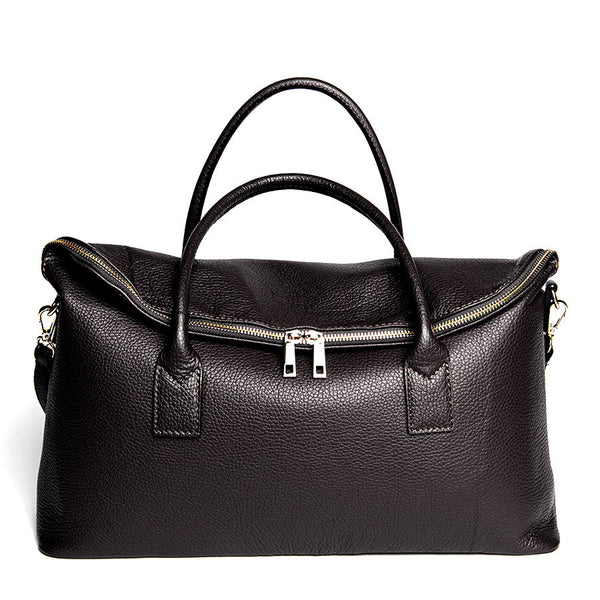 LUX - Black Dollar Leather Shopping Bag