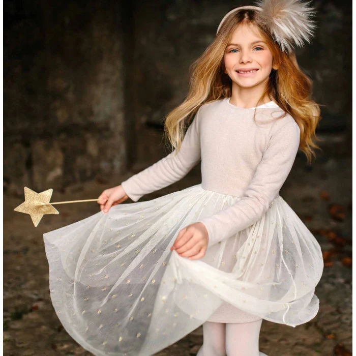GOLD POLKA DOT TULLE SKIRT DRESS