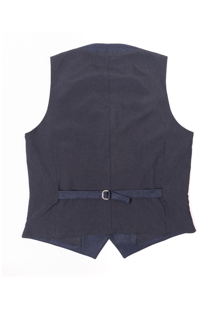 Blue vest with lapels