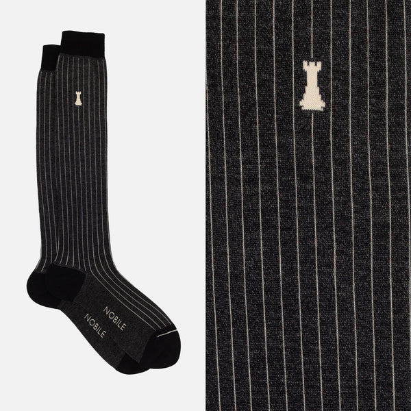 Julius Caesar - Long sock with very fine ribs