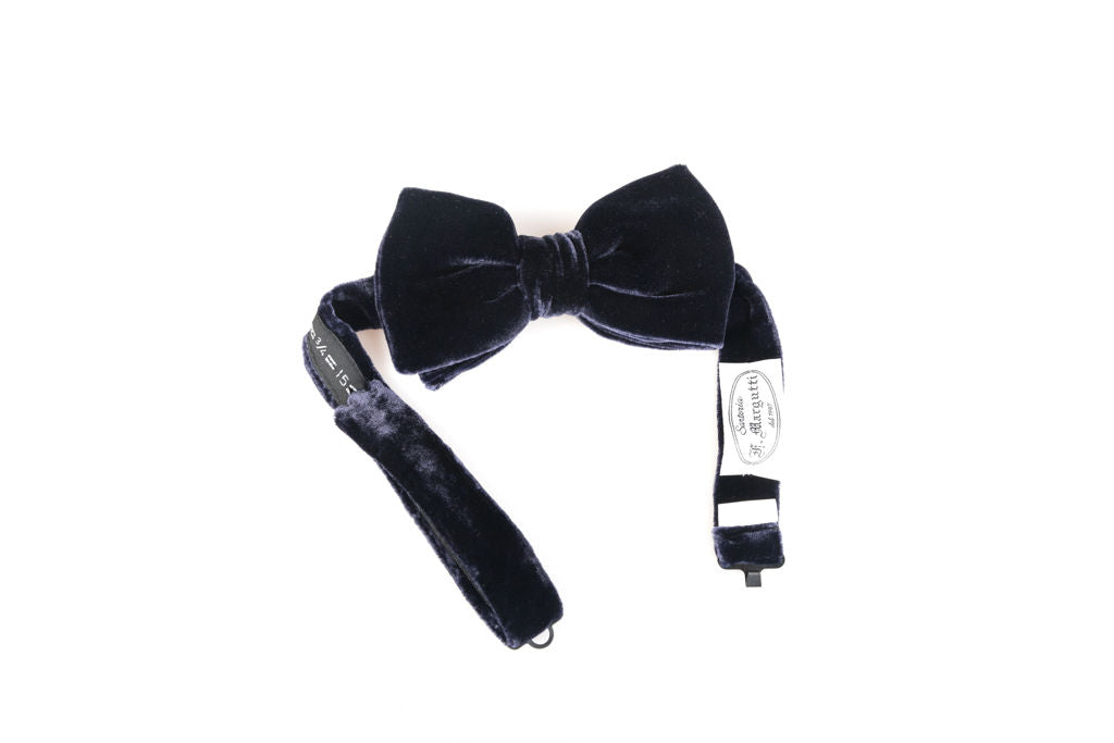 Blue velvet bow tie