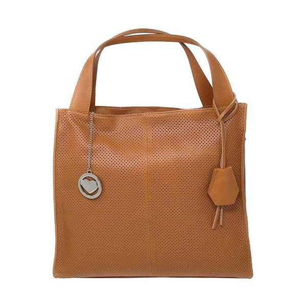 Women's Handbag Shopper Perforated Leather - Volterra K005. 