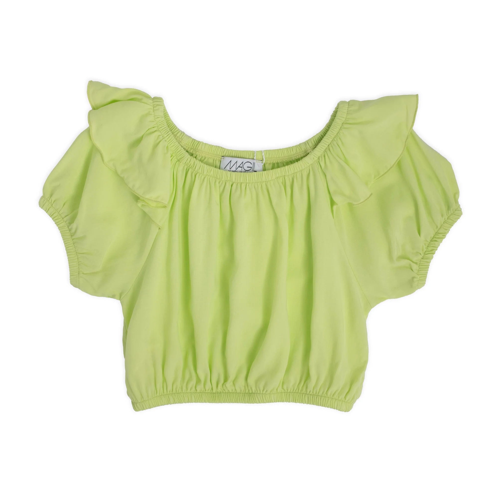 TOP IN VISCOSA ARRICCIATO CON VOLANT