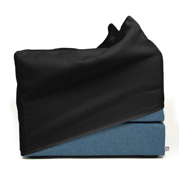TOUF BLUE, Blue Base Pouf Bed and Pouf Cover 70x63