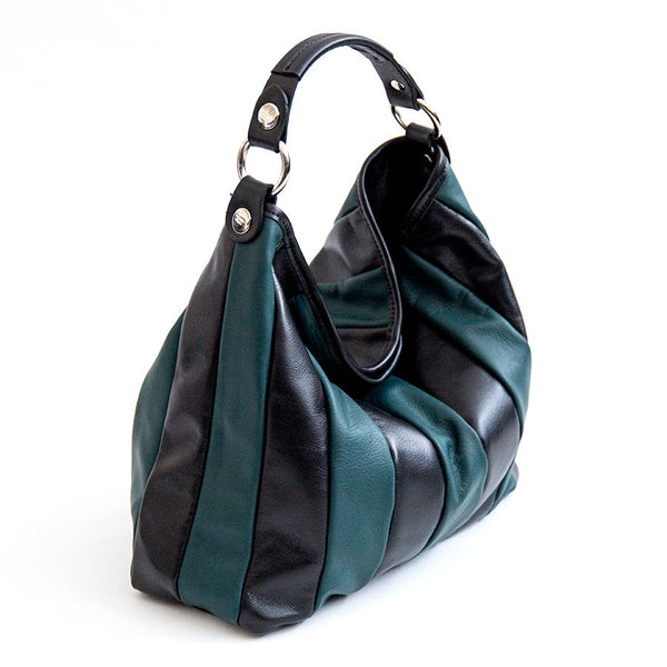 TESSA SMALL - Quilted nappa leather bag petrol