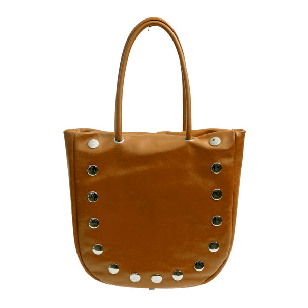 JILLY - Shopping in pelle nappa cuoio