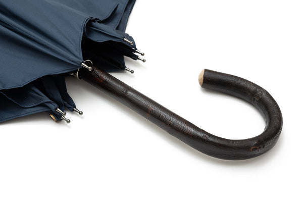 Mario Talarico umbrella solid blue in chestnut wood