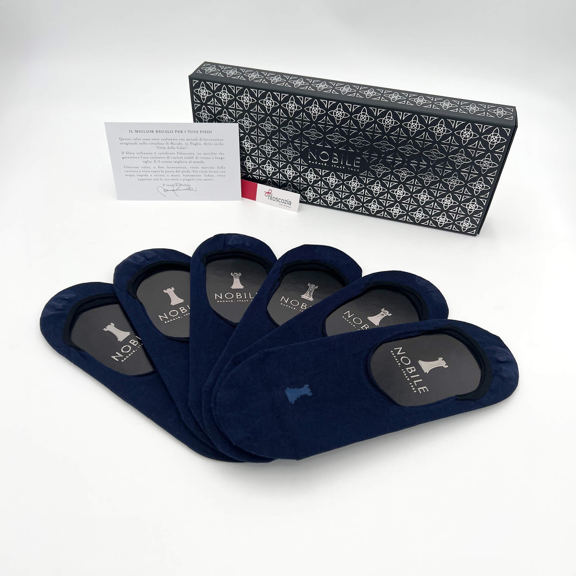 Invisible Ghosts 6 Pairs - Solid Navy Blue