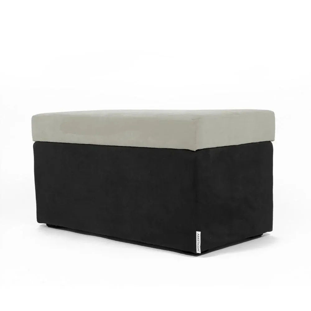 PANDORA 84 MF, Rectangular Microfiber Container Pouf 84x42 h42