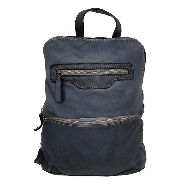 Women's Vintage Style Soft Leather Shoulder Backpack - 27x33x12 Cm - K023 