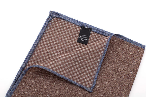 Polka dot clutch bag in pure brown wool