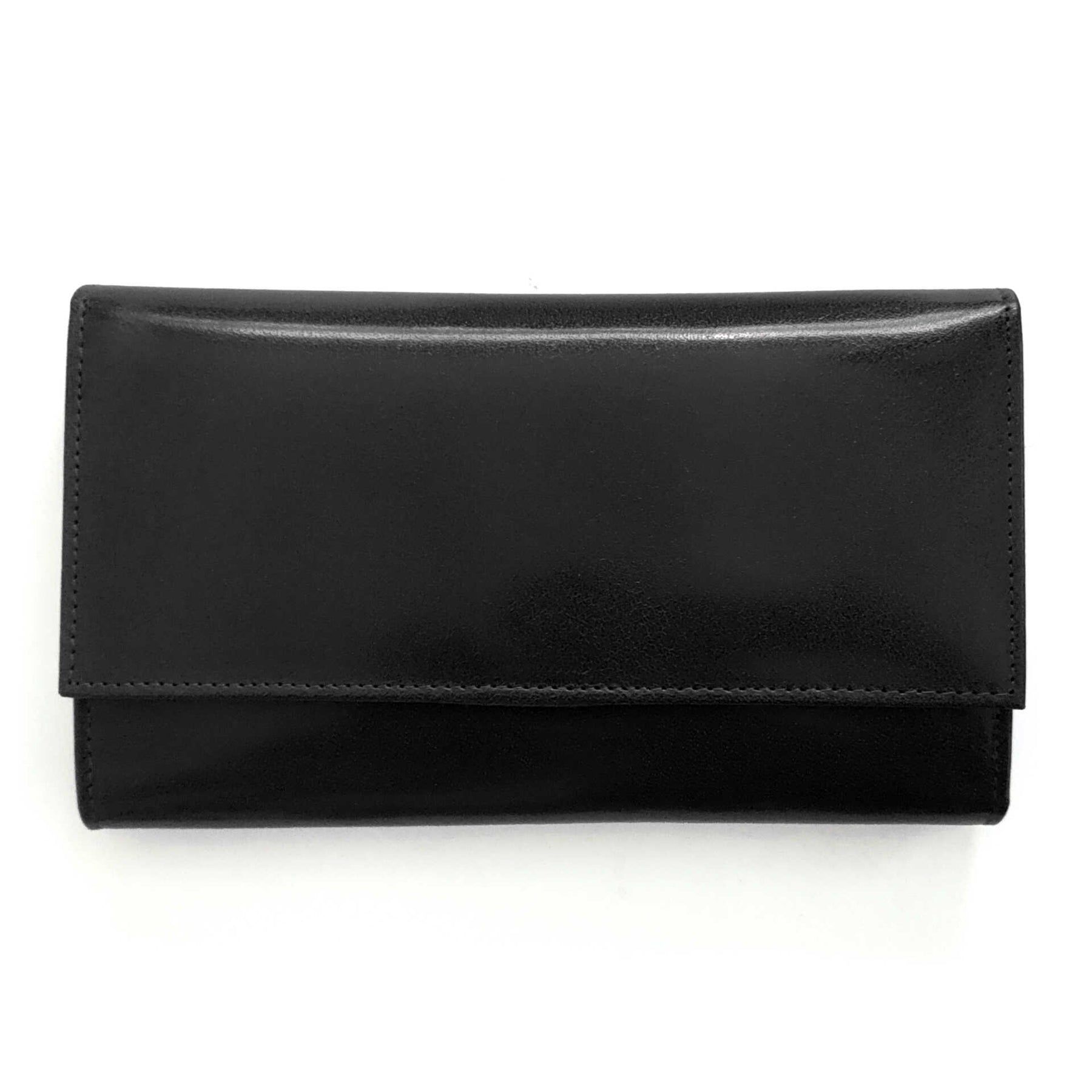 Large black patent leather WALLET