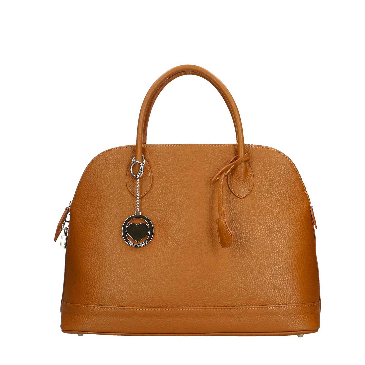 Women's Leather Handbag with Pendant - Torino 80028 