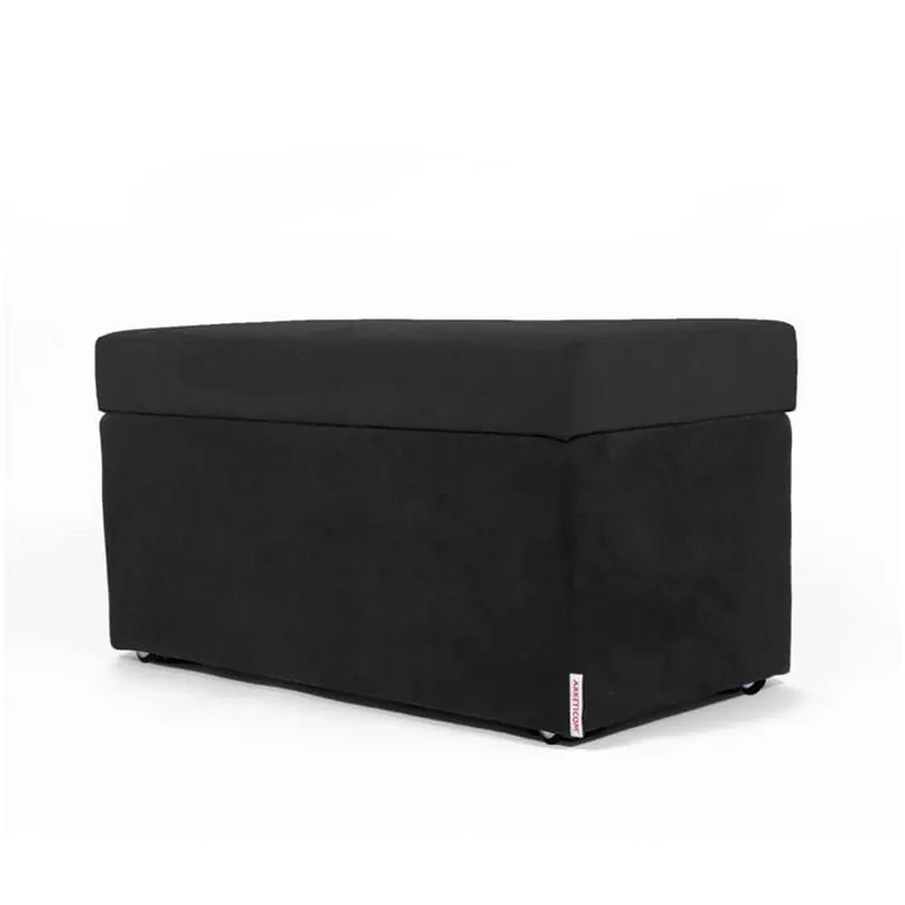 PANDORA 84 MF SWING, Rectangular Microfiber Storage Pouf with Wheels 84x42 h42