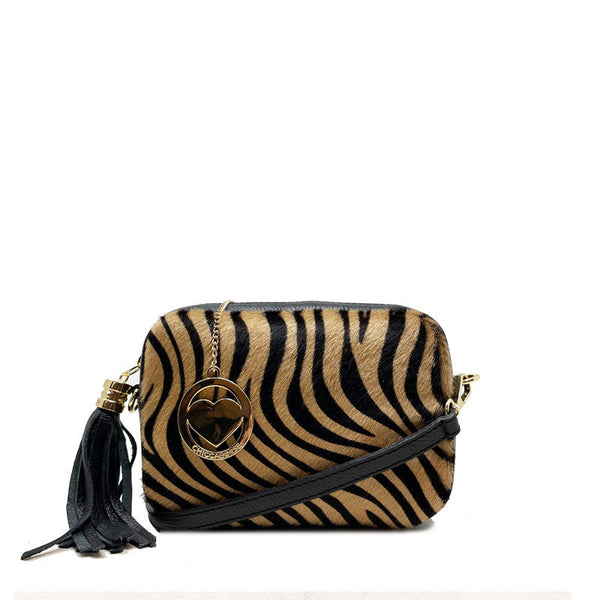 Borsa Piccola da Donna a Spalla Clutch in Cavallina e Pelle Dollaro - Savana K049
