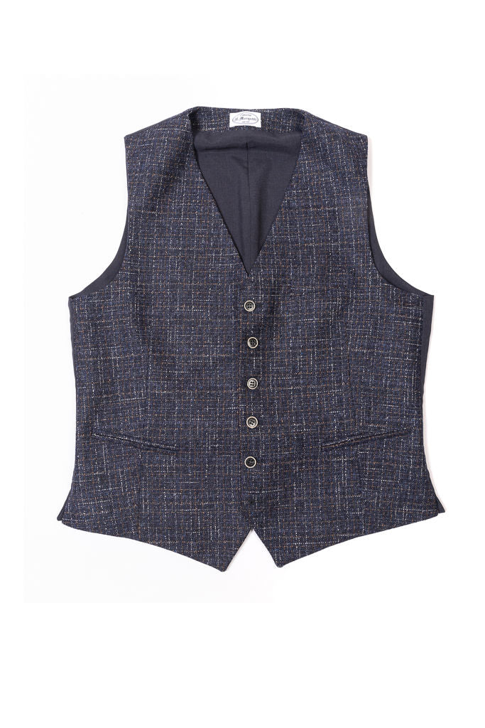 Light patterned blue vest