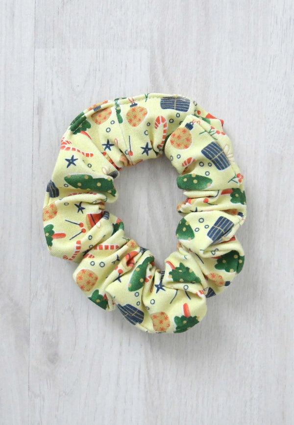Chouchou (scrunchie) in bambù - Mattina di Natale - Palloncino blu