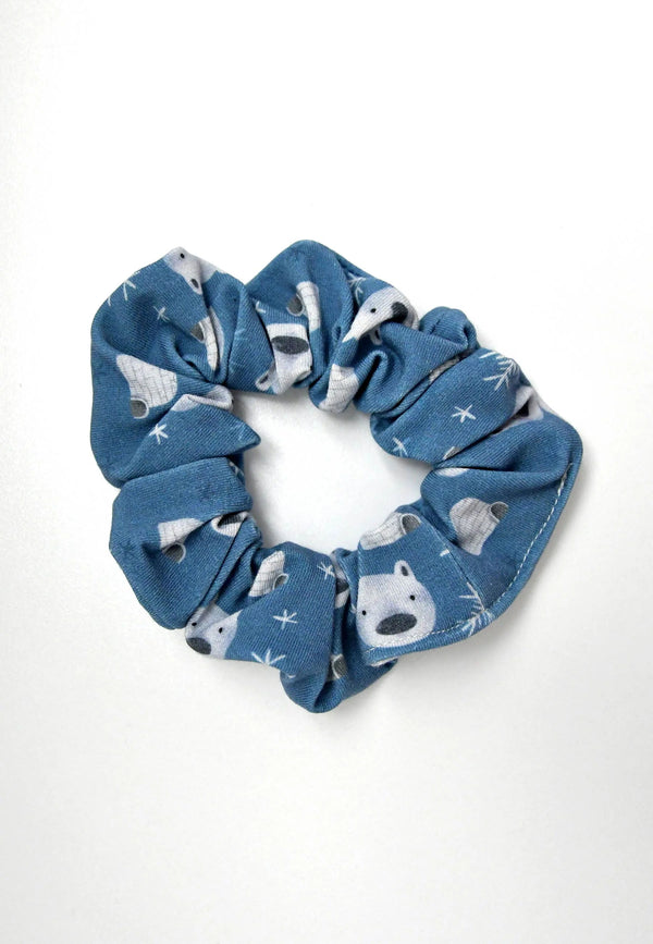Chouchou (scrunchie) in bamboo - Polar bear - Blue balloon