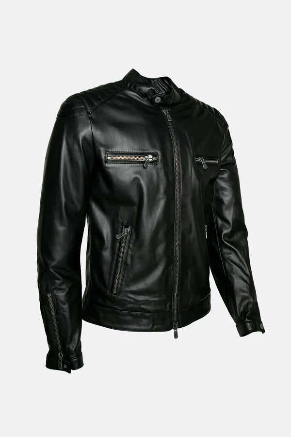 Michele Leather Jacket with Stitching