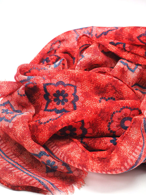 Red pure wool scarf