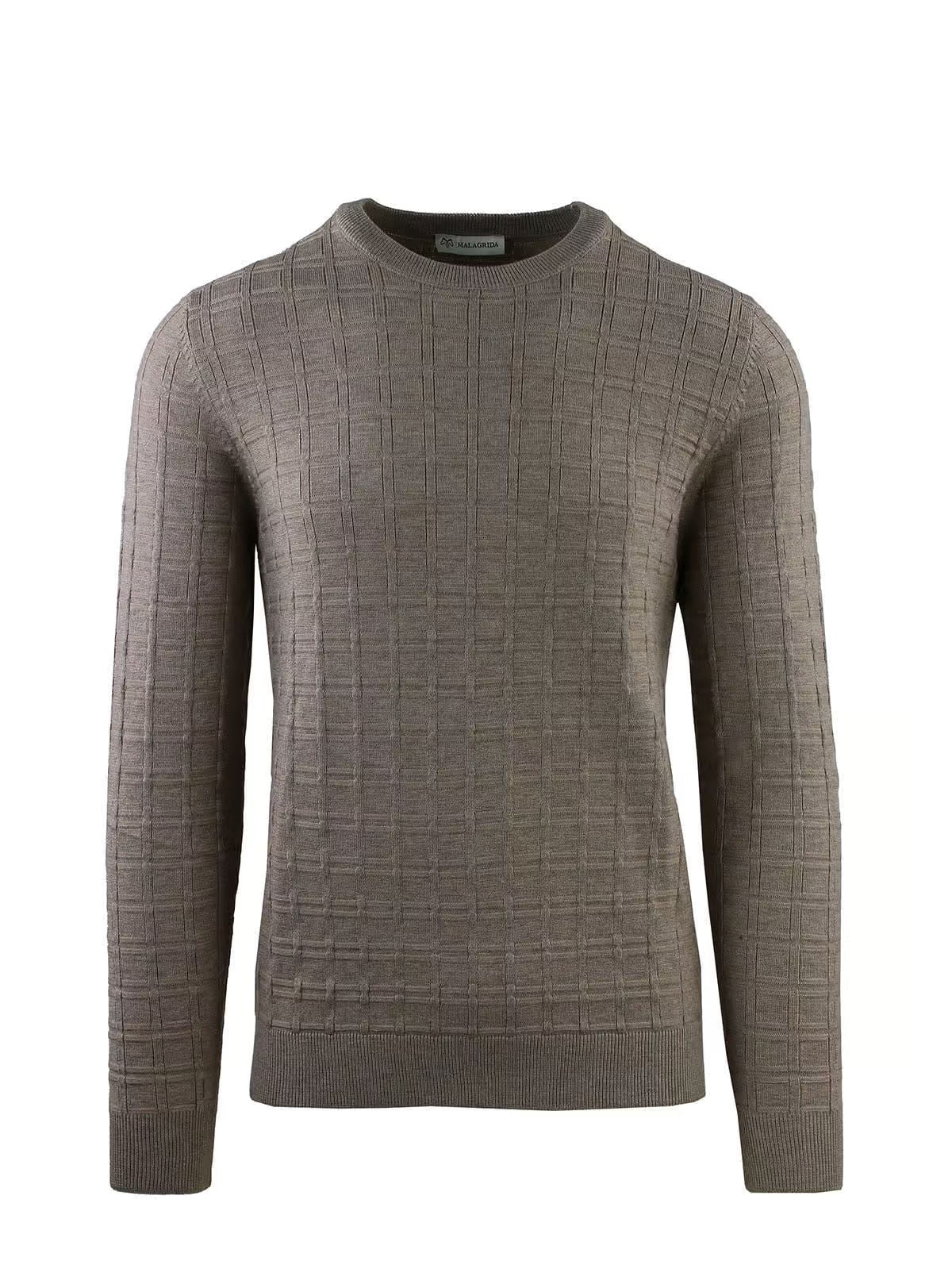 CHECKED WORK CREW NECK