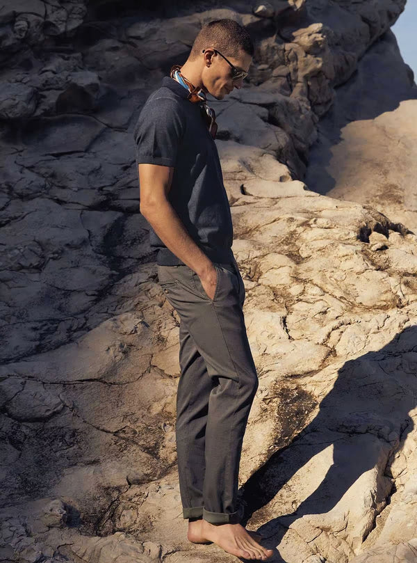 TROUSERS WITH TWO-TONE FABRIC