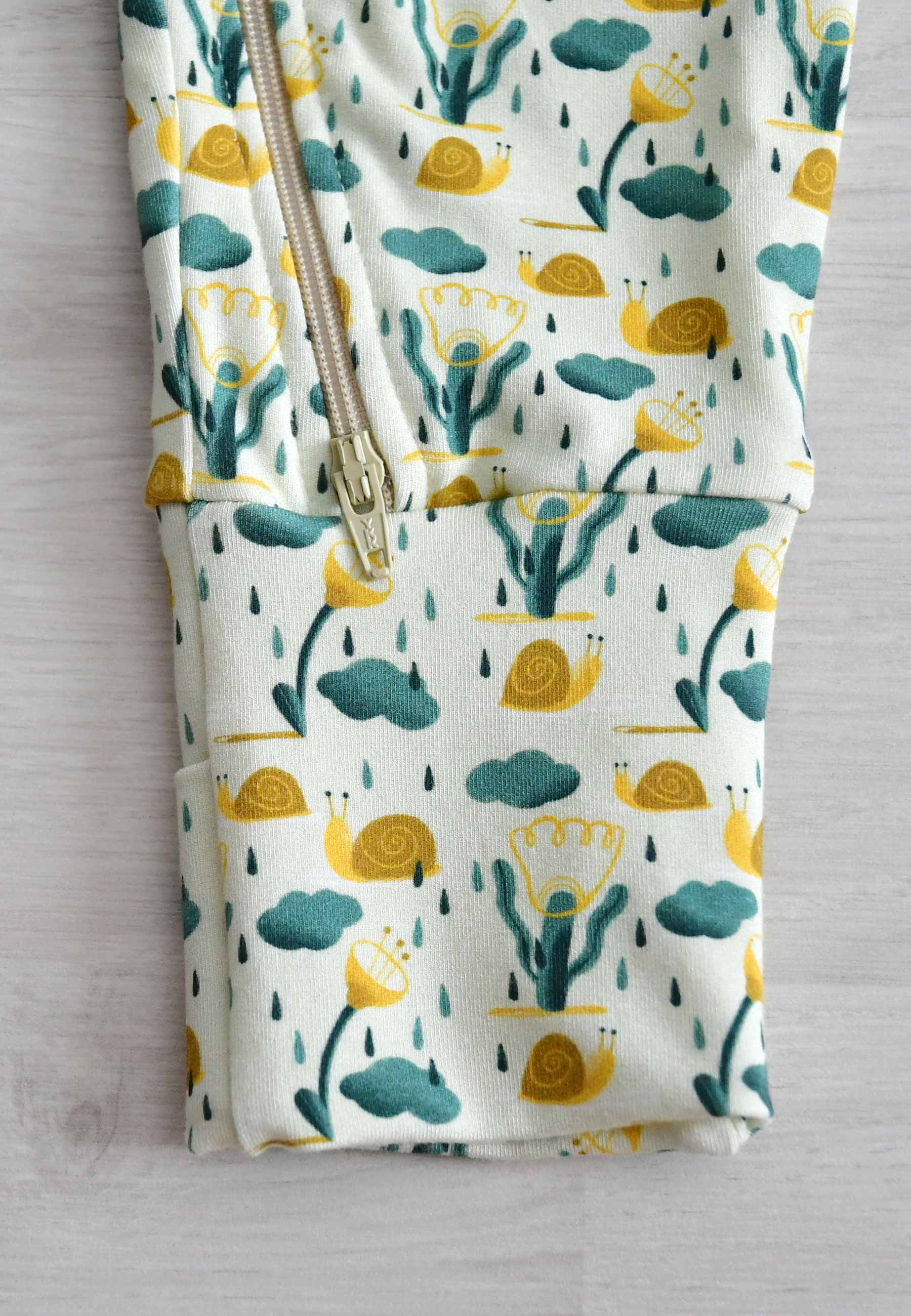 Tutina con zip in bambù - Chioccioline - Palloncino blu