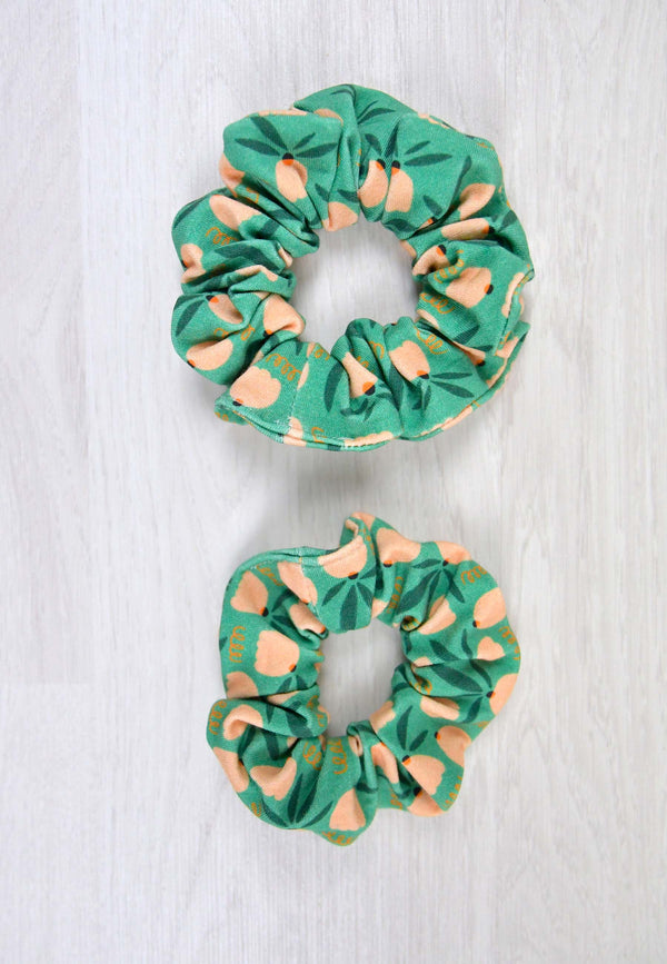 Chouchou (scrunchie) in bambù - Tulipani - Palloncino blu